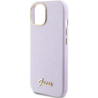 Guess Glitter Glossy Script case for iPhone 15 - lilac