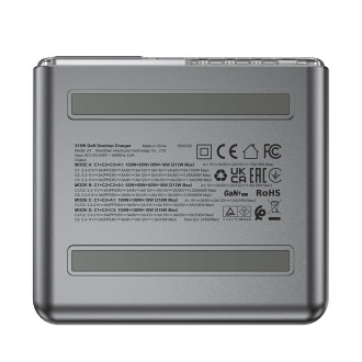 Acefast Z4 PD 218W GaN 3 x USB-C + USB-A Multifunction Adapter with 4 Ports - Gray