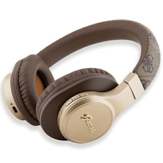 Guess Bluetooth sluchátka do uší GUBH604GEMW hnědé/hnědé 4G Script