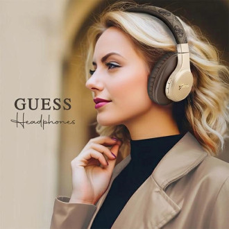 Guess Bluetooth sluchátka do uší GUBH604GEMW hnědé/hnědé 4G Script
