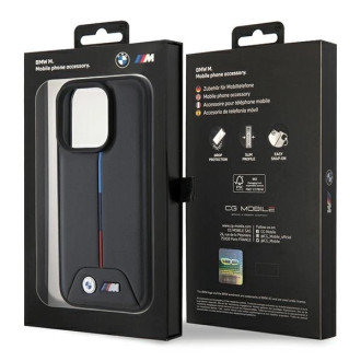 BMW Quilted Tricolor iPhone 15 Pro Case - Black