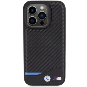BMW Leather Carbon MagSafe iPhone 15 Pro Case - Black