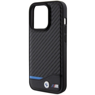 BMW Leather Carbon MagSafe iPhone 15 Pro Case - Black