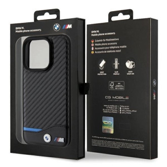 BMW Leather Carbon MagSafe iPhone 15 Pro Case - Black