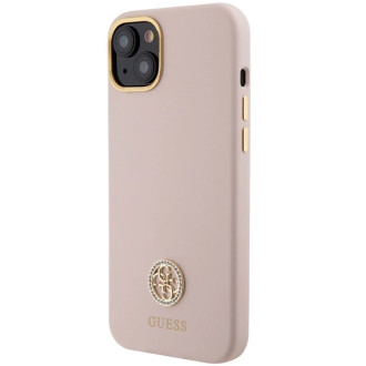 Guess Silicone Logo Strass 4G Case for iPhone 15 Plus / 14 Plus - Light Pink