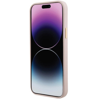 Guess Silicone Logo Strass 4G Case for iPhone 15 Plus / 14 Plus - Light Pink