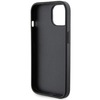 Guess Grip Stand 4G Saffiano Strass case for iPhone 15 - black
