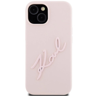 Karl Lagerfeld Silicone Karl Script case for iPhone 15 - pink