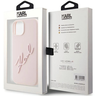 Karl Lagerfeld Silicone Karl Script case for iPhone 15 - pink