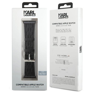 Karl Lagerfeld Saffiano Monogram strap for Apple Watch 38/40/41mm - black