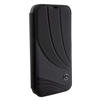 Mercedes Leather Wave Pattern iPhone 15 Pro Case - Black