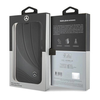 Mercedes Leather Wave Pattern iPhone 15 Pro Case - Black