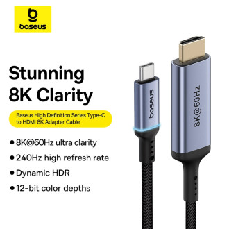 Baseus BS-OH064 8K 60Hz USB-C - HDMI cable 1.5m - black