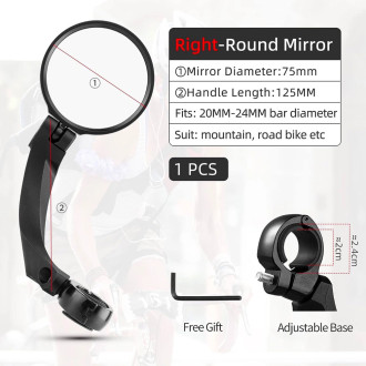 Rockbros 26210001004 bicycle mirror, right, rear - black
