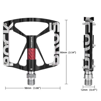 Rockbros 37213071001 Aluminum Alloy Bicycle Pedal Set - Black