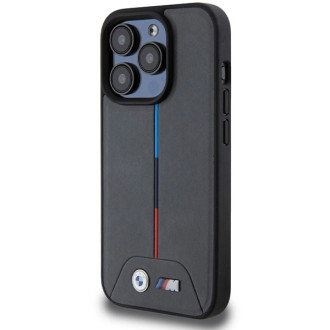 BMW M Quilted Tricolor MagSafe case for iPhone 15 Pro - gray