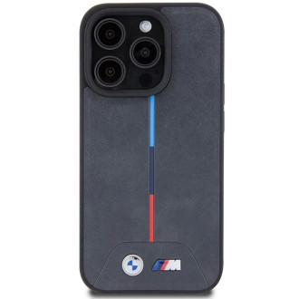 BMW M Quilted Tricolor MagSafe case for iPhone 15 Pro - gray