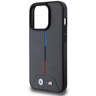 BMW M Quilted Tricolor MagSafe case for iPhone 15 Pro - gray