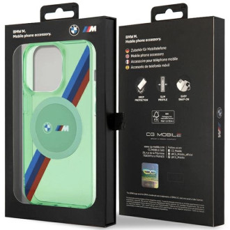 BMW M Tricolor Stripes MagSafe case for iPhone 15 Pro - green