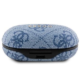 TWS Guess 4G Metal Bluetooth headphones with ENC docking station - blue