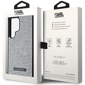 Karl Lagerfeld Rhinestone Metal Logo case for Samsung Galaxy S24 Ultra - silver