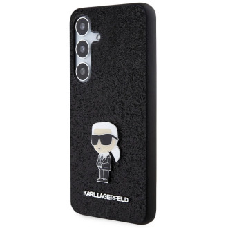 Karl Lagerfeld Fixed Glitter Ikonik Logo Metal Pin case for Samsung Galaxy S24 - black