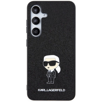 Karl Lagerfeld Fixed Glitter Ikonik Logo Metal Pin case for Samsung Galaxy S24 - black