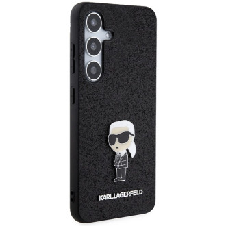 Karl Lagerfeld Fixed Glitter Ikonik Logo Metal Pin case for Samsung Galaxy S24 - black