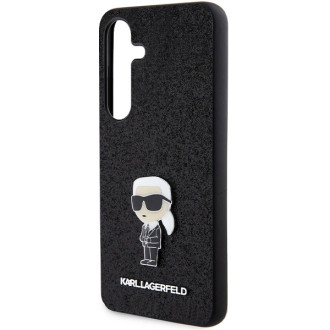 Karl Lagerfeld Fixed Glitter Ikonik Logo Metal Pin case for Samsung Galaxy S24 - black
