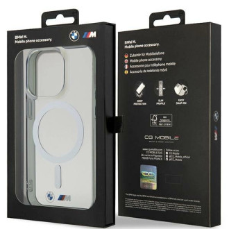 BMW Silver Ring MagSafe case for iPhone 15 Pro Max - transparent