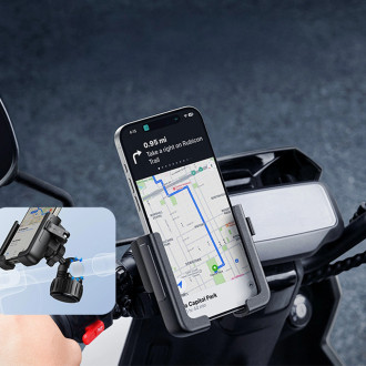 Baseus GoTrip Phone Holder for Bike, Scooter, Moped - Black