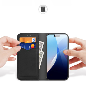 Dux Ducis Hivo iPhone 16 Pro Max Case with Flip and RFID Protection - Black