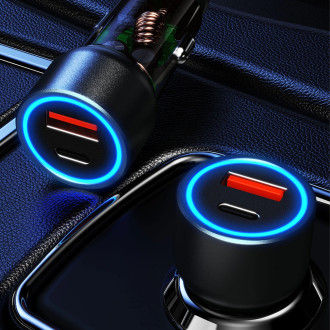 Dudao R4T 30W USB-A / USB-C Car Charger - Gray