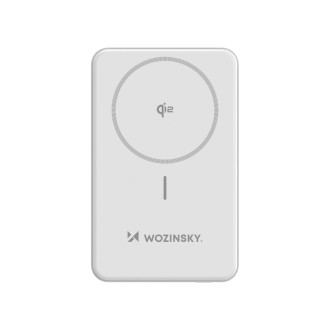Powerbank Wozinsky WLWP-10KA0Y3WS 22.5W PD Qi2 10000 mAh, with stand, 1x USB-A, 1x USB-C - white