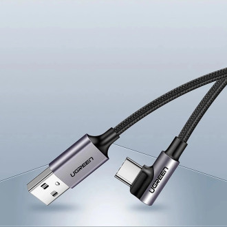 Ugreen US284 70255 USB-A (straight) / USB-C (angled) cable 3A 3m - gray