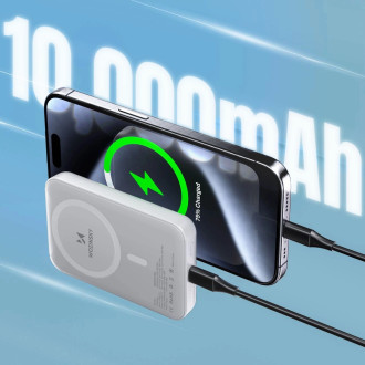 Wozinsky WRW349YWS 10,000 mAh Magnetic Power Bank - White