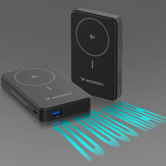 Powerbank Wozinsky WLWP-10KA0Y3S 22.5W PD Qi2 10000 mAh, with stand, 1x USB-A, 1x USB-C - black