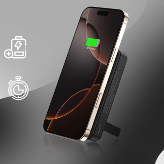 Powerbank Wozinsky WLWP-10KA0Y3S 22.5W PD Qi2 10000 mAh, with stand, 1x USB-A, 1x USB-C - black