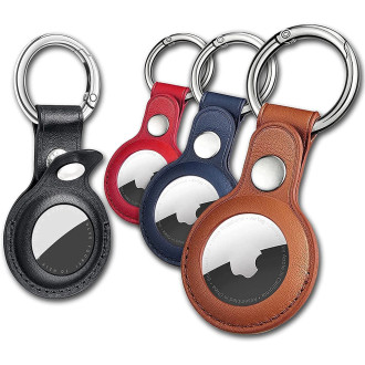 Apple AirTag PU Leather Case - Black, Brown, Red, Blue - 4 pieces