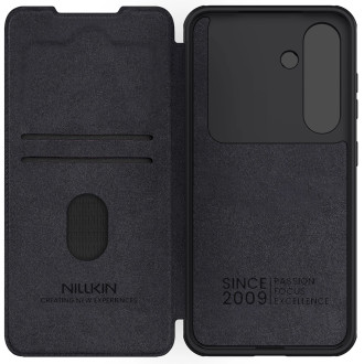 Nillkin Qin Pro Case for Samsung Galaxy S25 with Flip and Camera Cover - Black