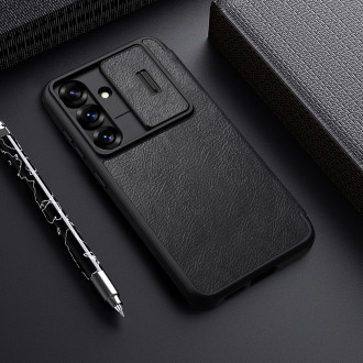 Nillkin Qin Pro Case for Samsung Galaxy S25 with Flip and Camera Cover - Black