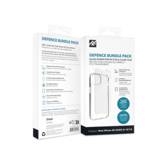 ZAGG IF Defense Bundle Case for iPhone 16e (2025) / 15 / 14 / 13 - Transparent