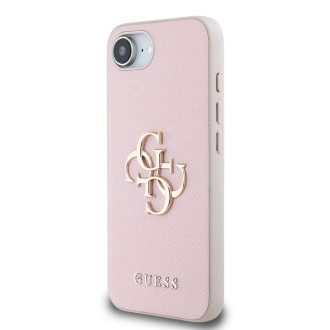 Guess PU Grained 4G Metal Logo iPhone 16e Case - Pink