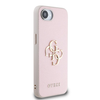Guess PU Grained 4G Metal Logo iPhone 16e Case - Pink