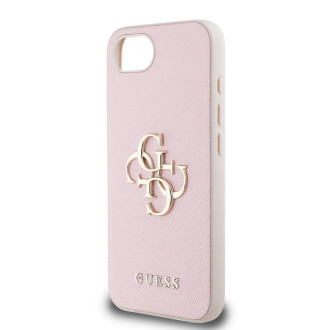 Guess PU Grained 4G Metal Logo iPhone 16e Case - Pink