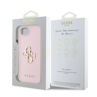 Guess PU Grained 4G Metal Logo iPhone 16e Case - Pink