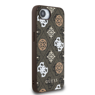 Guess PU 4G Peony case with MagSafe for iPhone 16e - brown