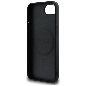 Guess PU Leather 4G Colored Ring Case with MagSafe for iPhone 16e - Black