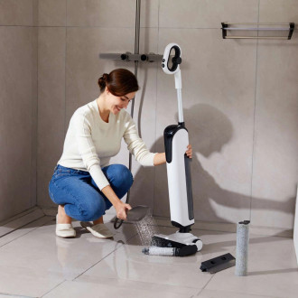 UWANT D100 17000Pa Upright Vacuum Cleaner with Mopping Function and Charging Station - White