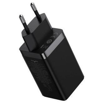 GaN 2xUSB C 1xUSB 65W rychlá nabíječka Baseus GaN5 Pro + USB C - USB C 100W kabel - černý